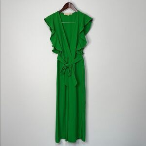 Hutch Zia Green Belted Jumpsuit with Ruffles XS